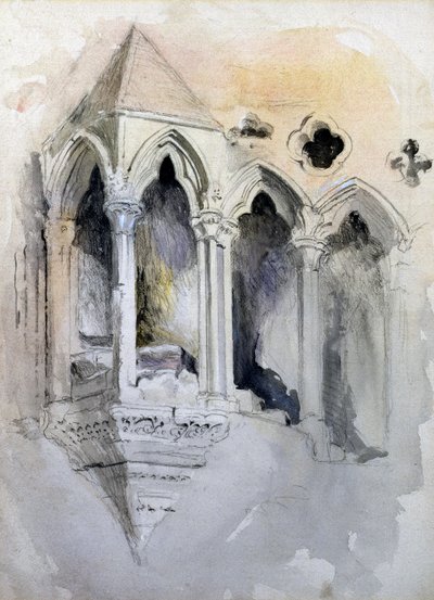 Una escalera gótica en la Catedral de Chester de John Ruskin